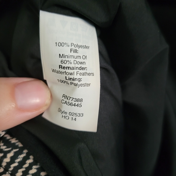 J. Crew Herringbone Quilted Vest Black and White Down Puffer Vest Size  Medium - Picture 5 of 5